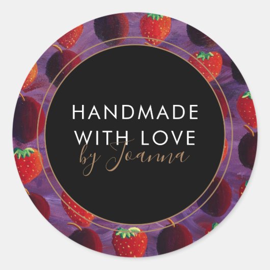 Étiquette de fruits de fraise d'entreprise artisan (Devant)