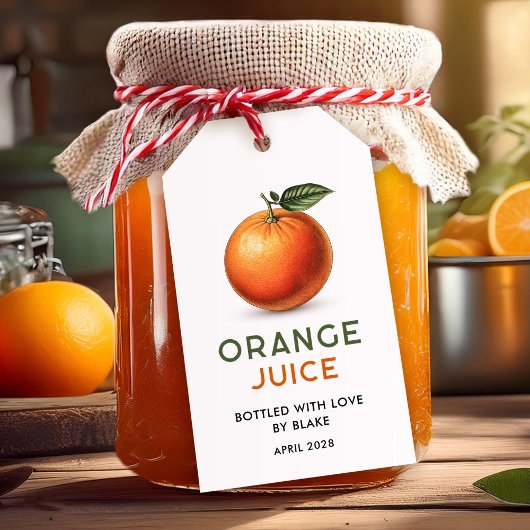 Étiquette de garde-manger de jus d'orange modifiab