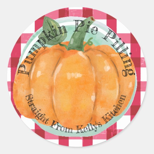 Étiquette de garniture de tarte au potiron pour en (Devant)