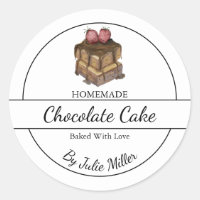 Étiquette de gâteau au chocolat maison simple
