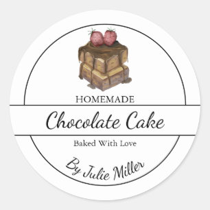 Étiquette de gâteau au chocolat maison simple