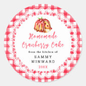 Étiquette de gâteau aux canneberges fait maison (Devant)