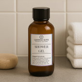 Étiquette de gel douche imperméable à bordure flor