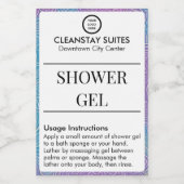 Étiquette de gel douche waterproof à bordure flora (Étiquettes simples)