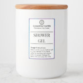 Étiquette de gel douche waterproof à bordure flora (Devant)
