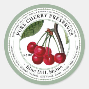Étiquette de gelée avec cerises Vintages