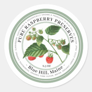Étiquette de gelée avec framboises Vintages