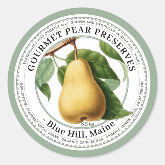 Étiquette de gelée avec illustration Vintage de la (Devant)