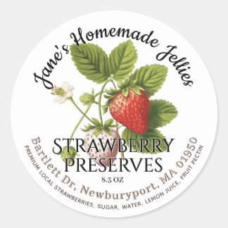 Étiquette de gelée vintage conserve de fraises mai