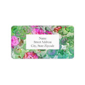 Étiquette de géraniums aquarelles (Devant)