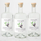 Étiquette de Gin de Prunelle fait avec amour (Bouteilles)