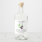 Étiquette de Gin de Prunelle fait avec amour (Devant)