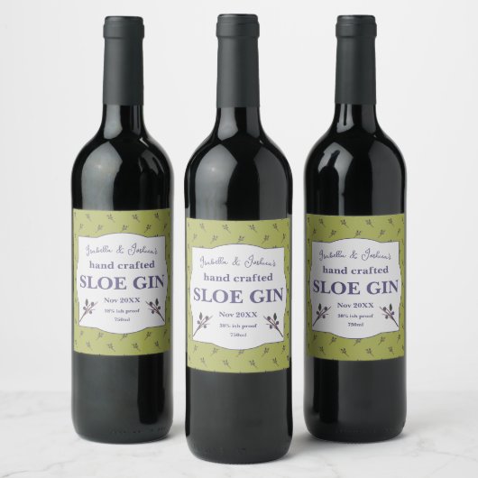 étiquette de gin de prunelle fait maison (Bouteilles)