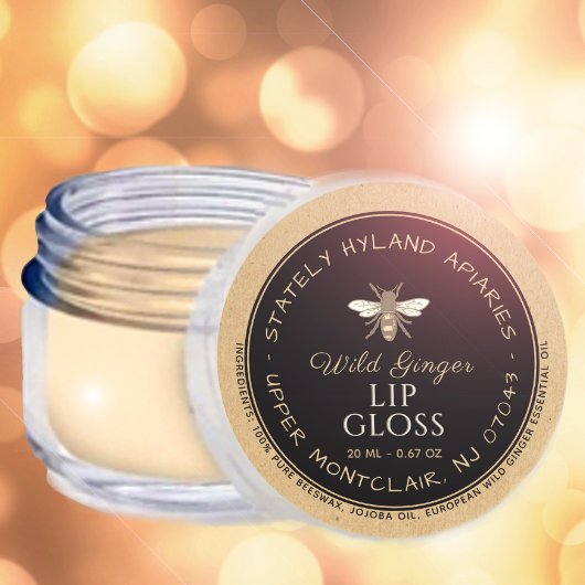 Étiquette de gloss à lèvres à la cire d'abeille ma