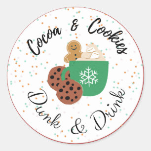Étiquette de goût de cacao et de biscuit Dunk & Dr