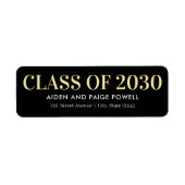 Étiquette de graduation couleur modifiable de l'an (Devant)