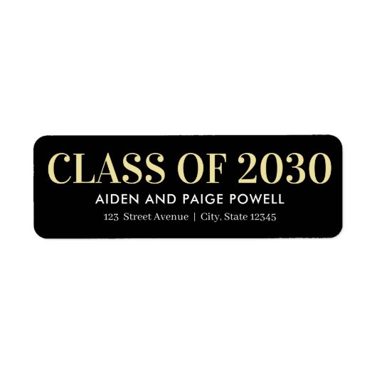 Étiquette de graduation couleur modifiable de l'an (Devant)