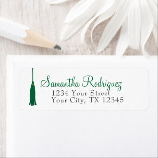 Étiquette de graduation Green Tassel