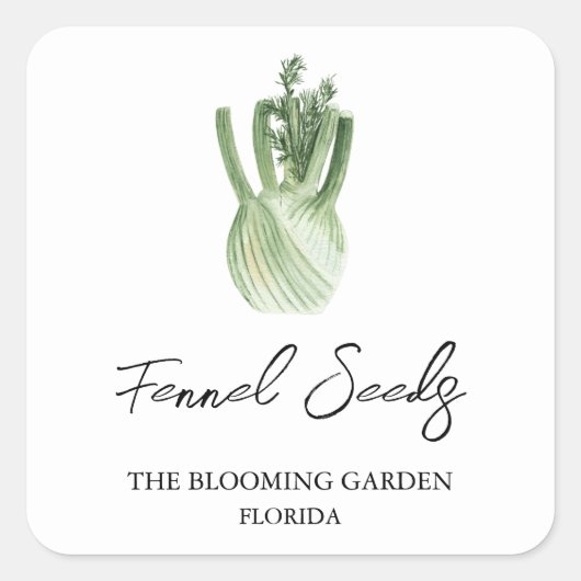 Étiquette de graines de fenouil (Devant)
