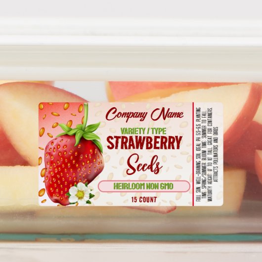 Étiquette de graines de fraise (Apposé)