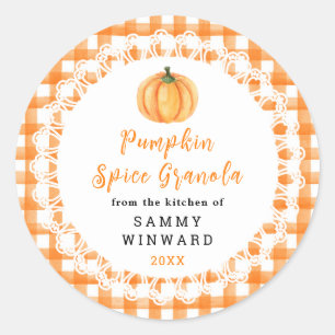 Étiquette de Granola Épicé à la Citrouille Maison