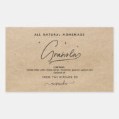 Étiquette de granola maison kraft rustique Script (Devant)