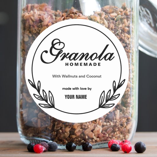 Étiquette de granola maison rustique