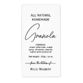 Étiquette de Granola Maison Verticale à Script Sim (Devant)