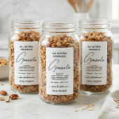 Étiquette de Granola Maison Verticale à Script Sim