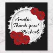 étiquette de gratitude, fleurs rouges (Étiquettes simples)