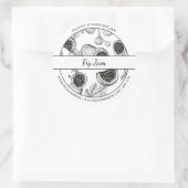 Étiquette de jam de la feuille de croquis noir et  (Sac)