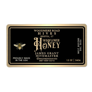 Étiquette de jarre à hexadécimètres de miel person