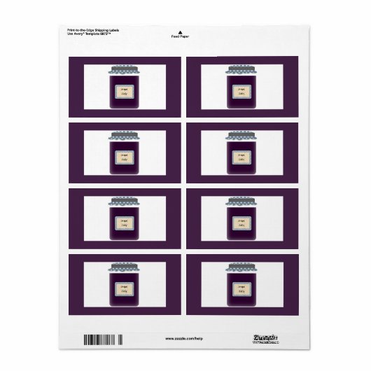 Étiquette de Jelly Jar (Feuille entière)