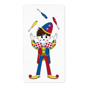 Étiquette de jonglerie d'autocollant de clown de