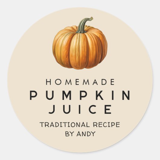 étiquette de jus de citrouille recette maison en c (Devant)