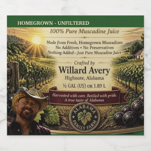 Étiquette de jus de Muscadine (Étiquettes simples)