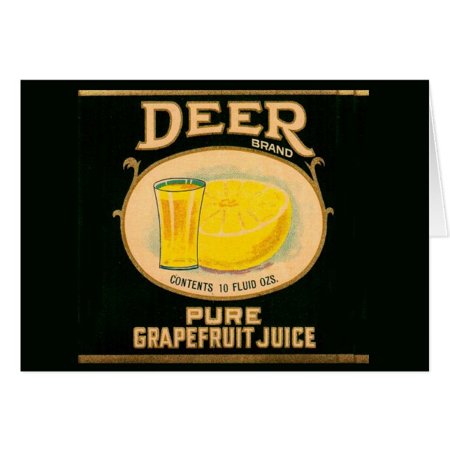 étiquette de jus de pamplemousse de marque Cerfs d (Devant Horizontal)