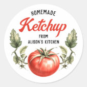 Étiquette de ketchup de tomate fait maison aquarel (Devant)