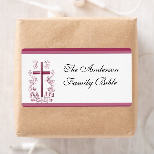Étiquette de la Bible de Croix Rose (En situation)