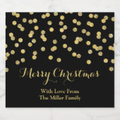 Étiquette de la bière de Noël Gold Black Confetti (Étiquettes simples)