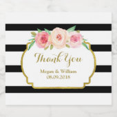 Étiquette de la bière noire Floral rose (Étiquettes simples)