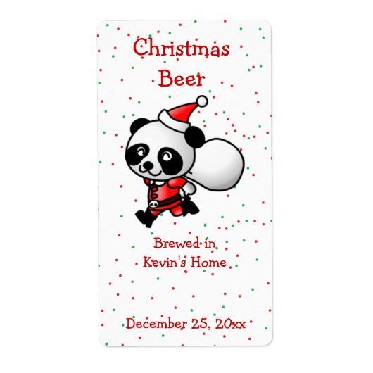 Étiquette de la bière Panda Bear de Noël (Devant)