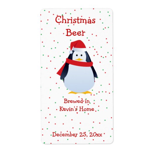 Étiquette de la bière Penguin de Noël (Devant)