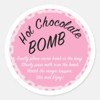 Étiquette de la bombe de cacao rose chaud, chocola