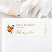 Étiquette de la bougie Marigold (En situation)