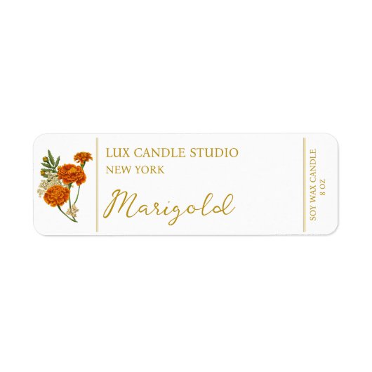 Étiquette de la bougie Marigold (Devant)