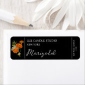 Étiquette de la bougie Marigold (En situation)