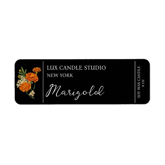 Étiquette de la bougie Marigold (Devant)