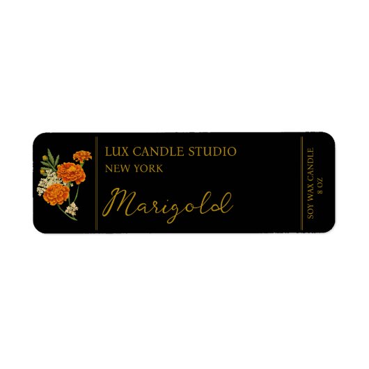 Étiquette de la bougie Marigold (Devant)