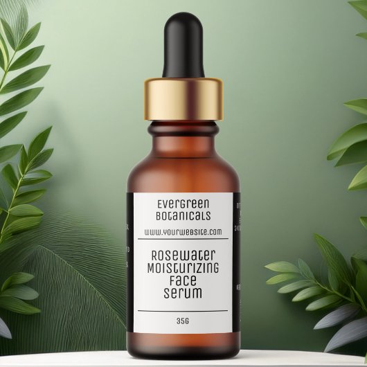 étiquette de la bouteille de dropper moderne noir